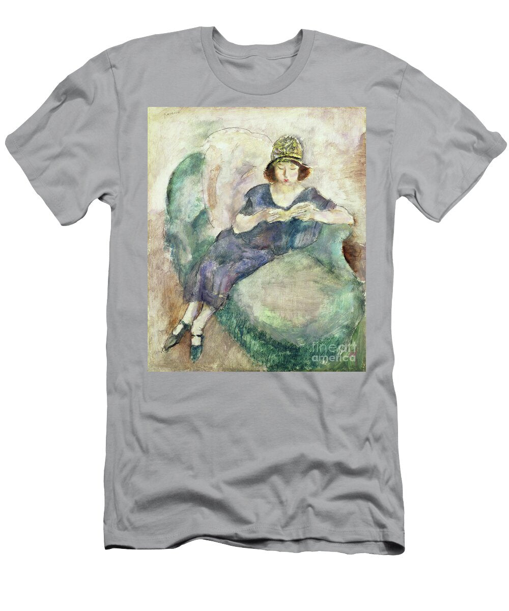 Girl in Blue Reading on a Sofa 1926 27 Jules Pascin T-Shirt