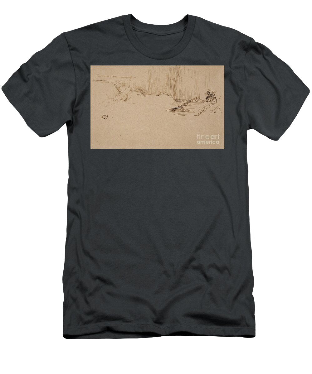 Girl Reading in Bed C1882 Pen Brown Ink with Traces of Graphite on Pink Wove Paper James Abbott Mcneill Whistler T-Shirt