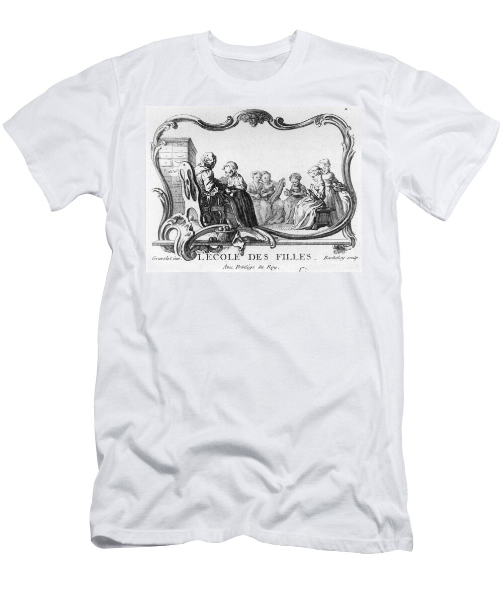 Girls School the Sewing Class Engraved By Jacques Bacheley 1712 81 Hubert Gravelot T-Shirt