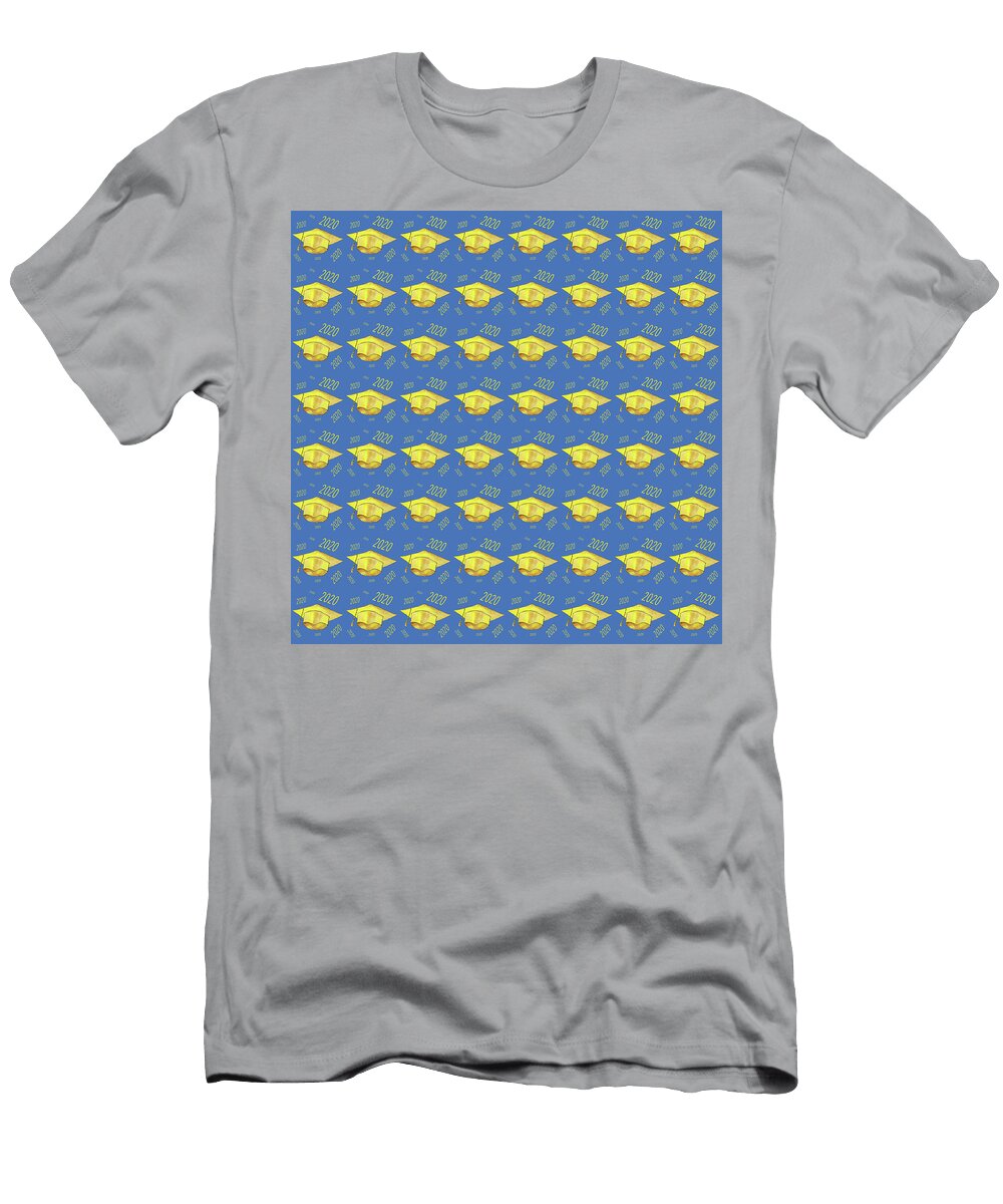 Gold Graduation Cap on Blue 2020 Iris Richardson T-Shirt