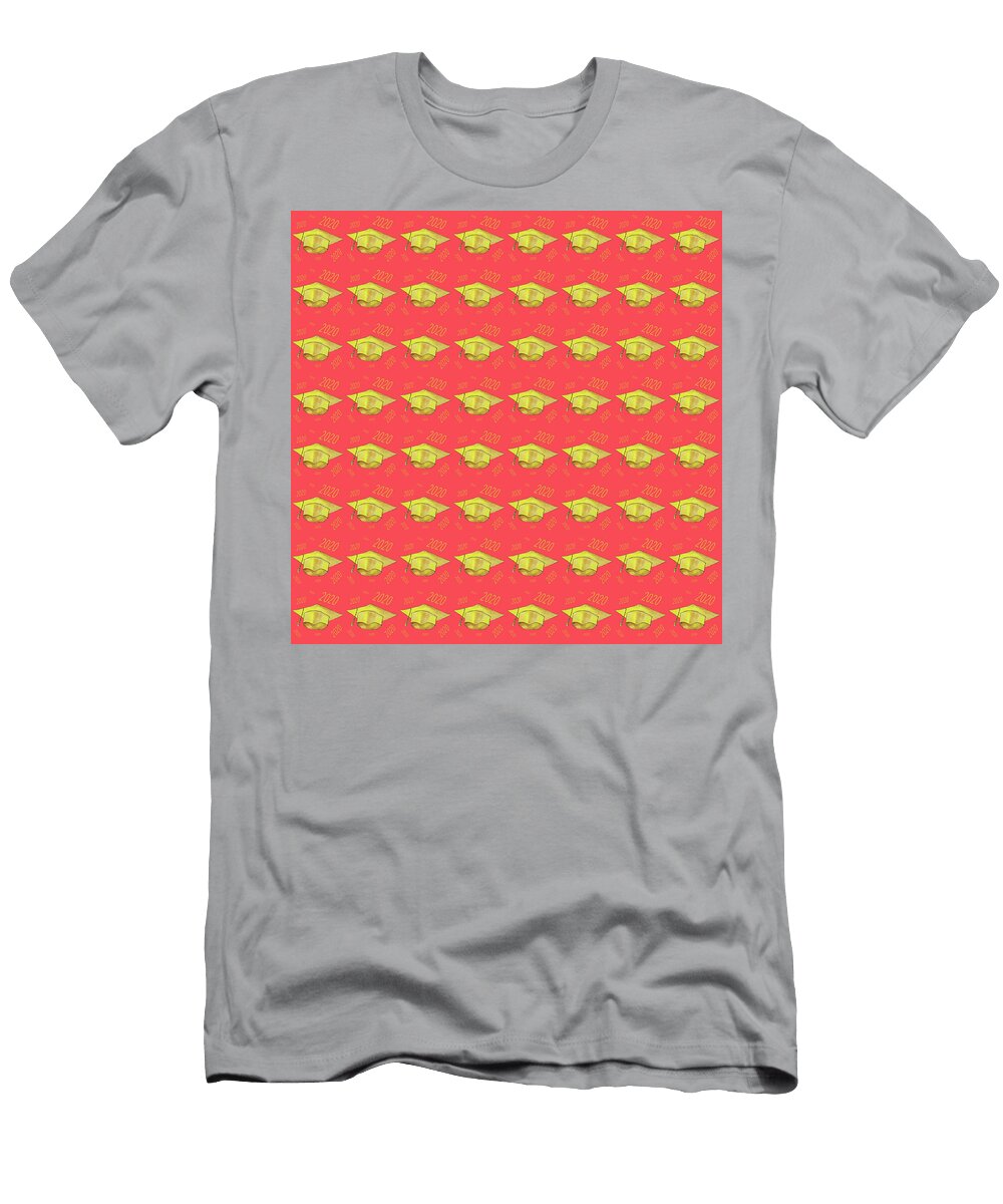 Gold Graduation Cap on Red 2020 Iris Richardson T-Shirt