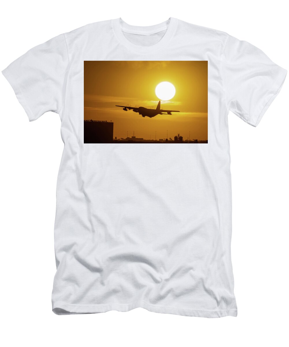 Golden Hour with a Mc 130j Commando Ii Raymond Andrews T-Shirt