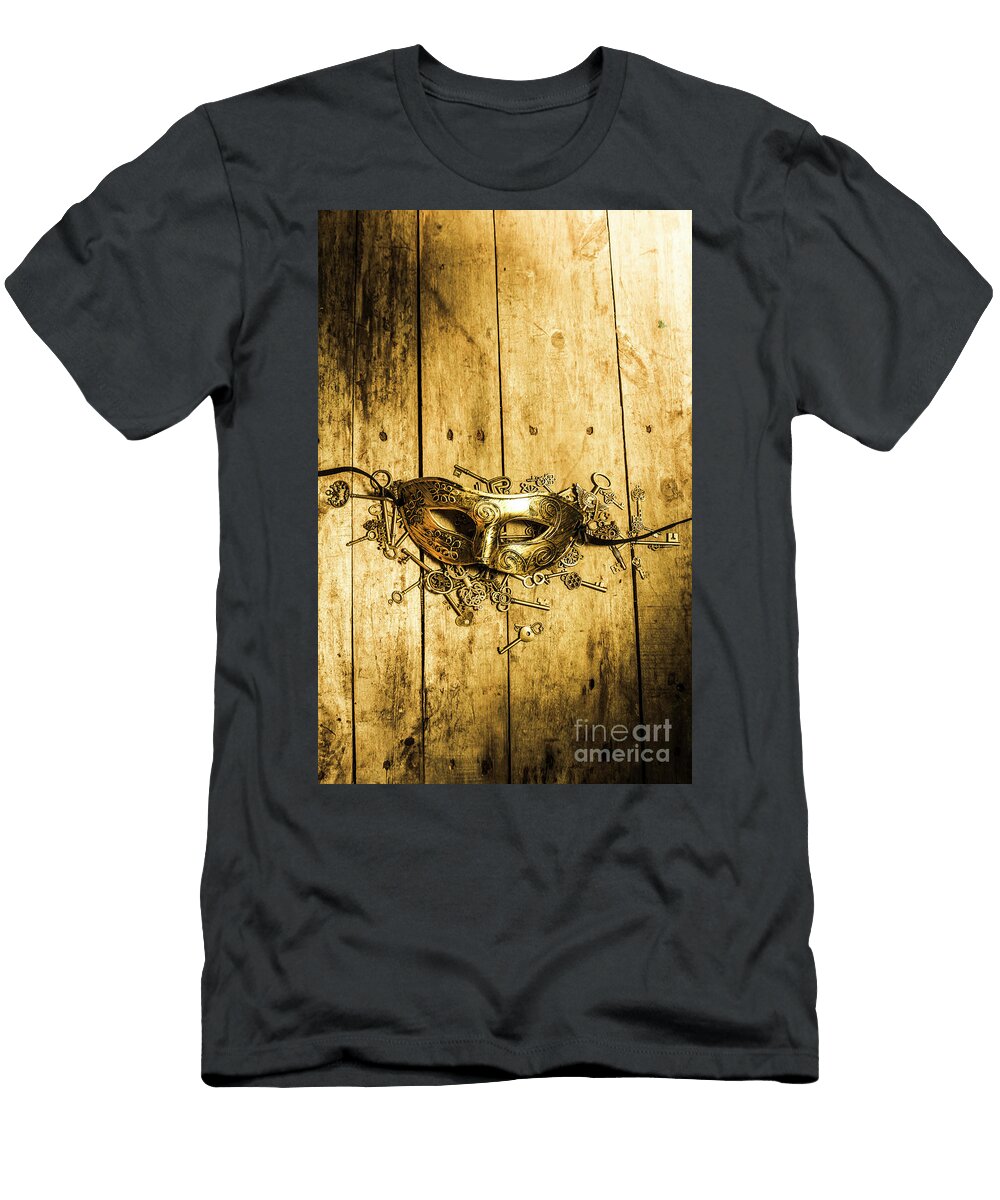 Golden Masquerade Mask with Keys Jorgo Photography Wall Art Gallery T-Shirt