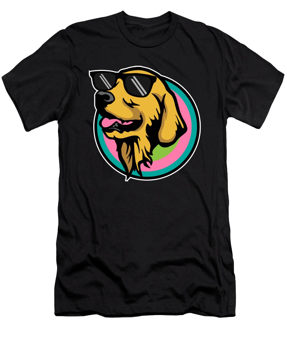 Golden Retriever with Sunglasses Maximus Designs T-Shirt