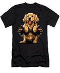 Goldie Weightlifting Dog Funny Fitness Gym Men Yah Lishr T-Shirt