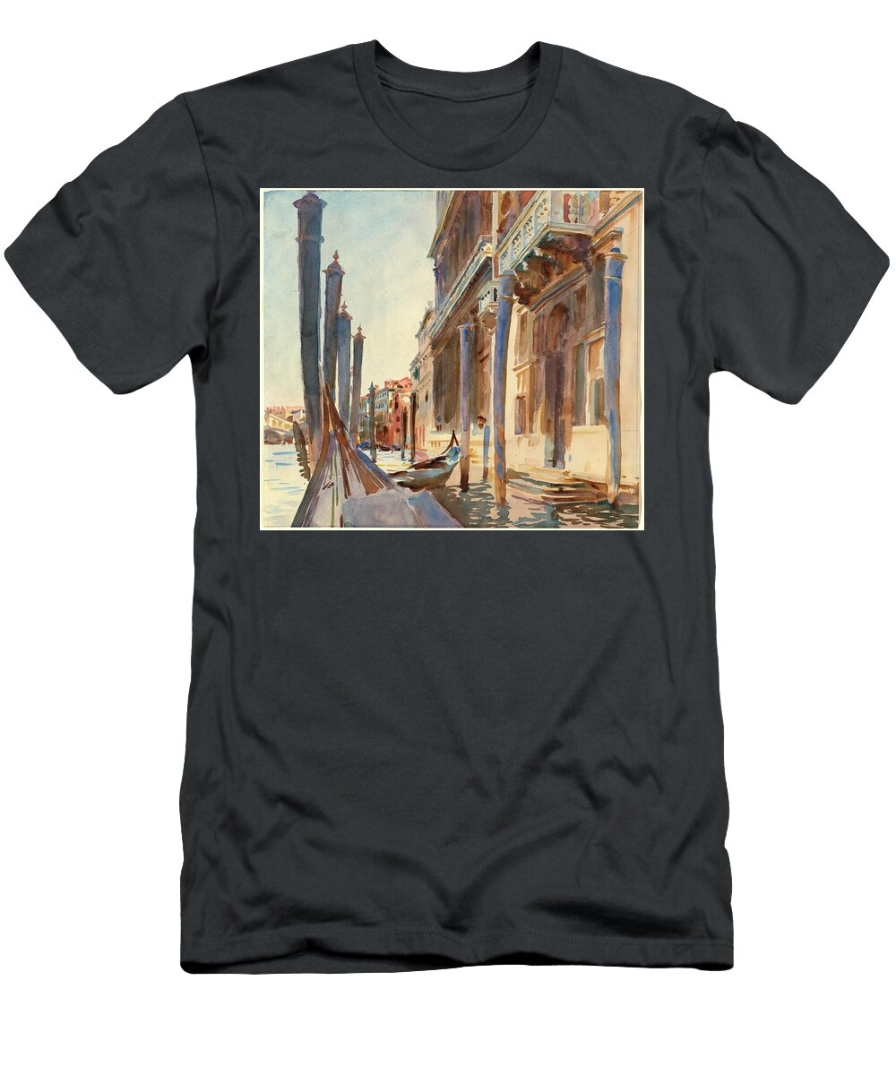 Gondola Moorings on the Grand Canal By John Singer Sergeant Art Anthology T-Shirt