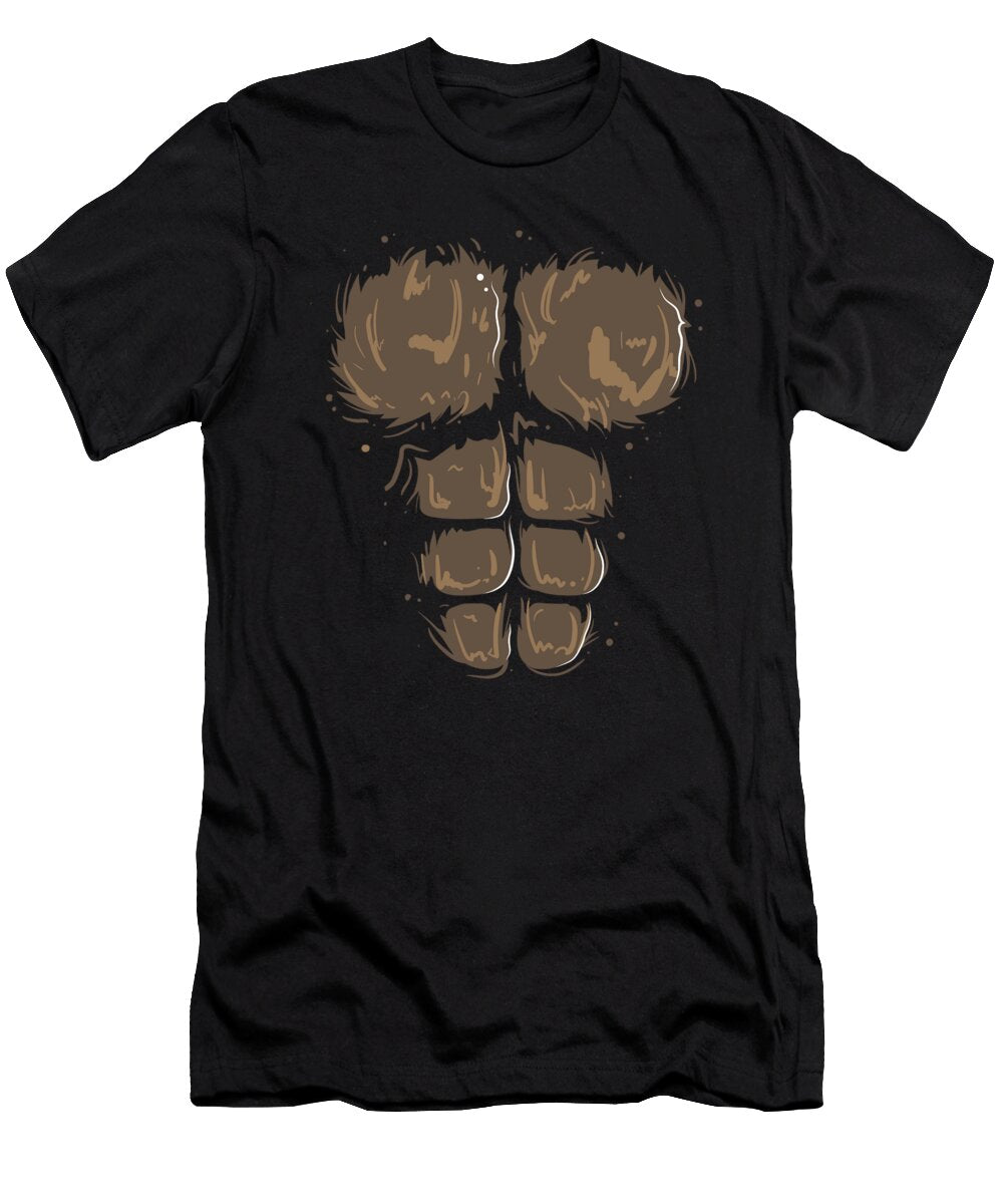 Gorilla Monkey Hairy Belly Chest Abs Maximus Designs T-Shirt