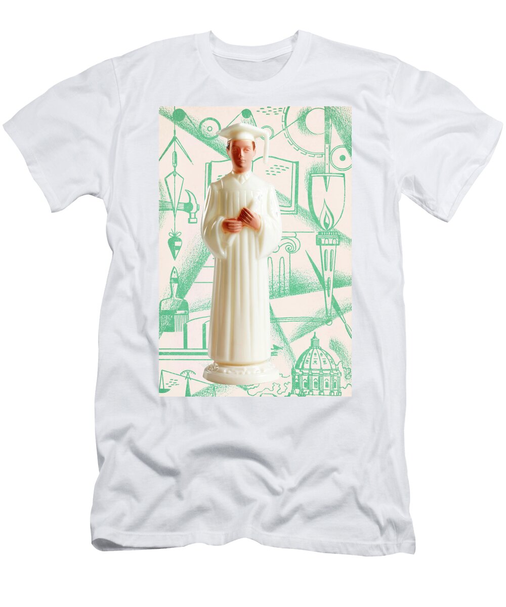 Graduate in Cap and Gown Csa Images T-Shirt