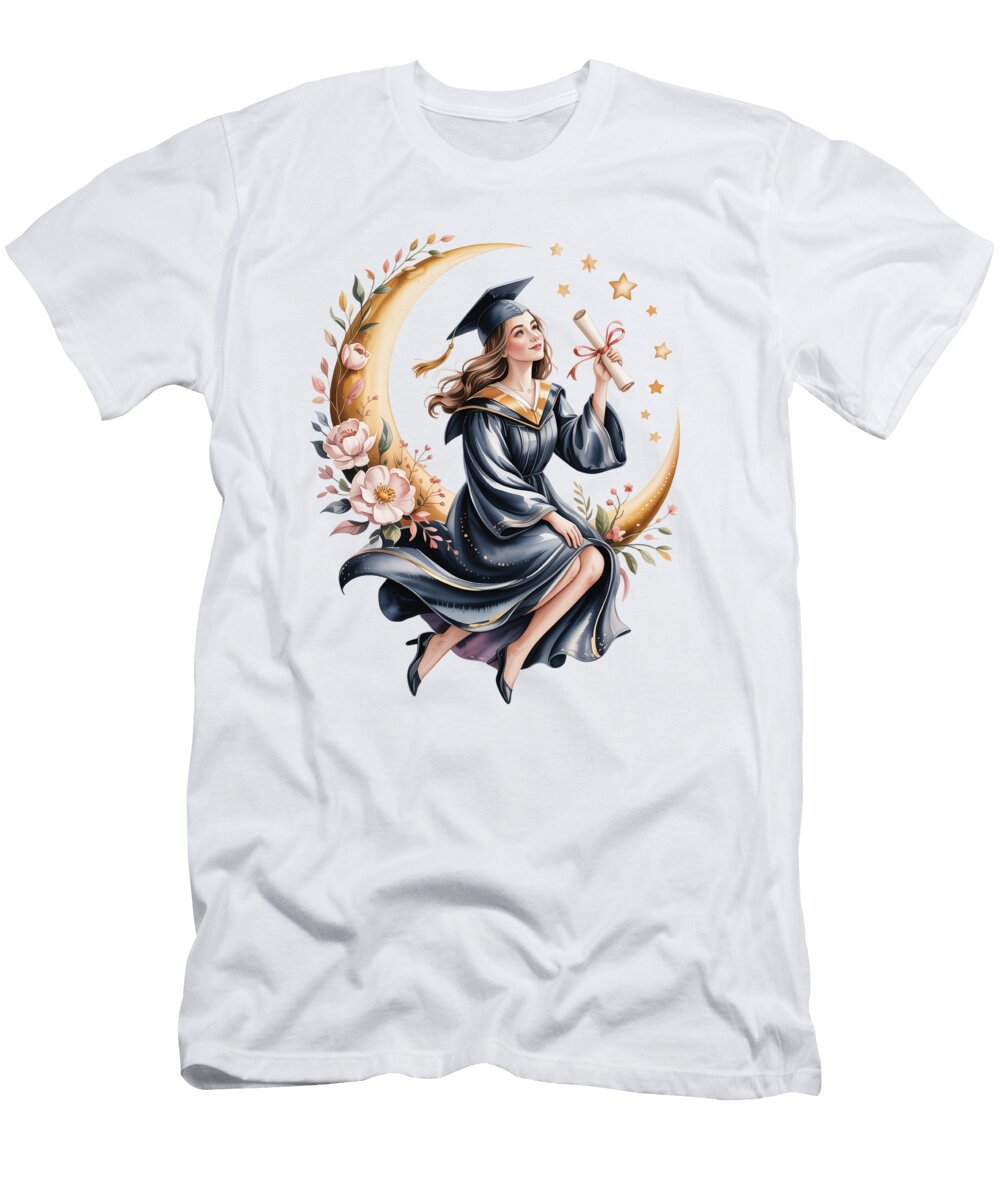 Graduate on Crescent Moon Joanna Redesiuk T-Shirt