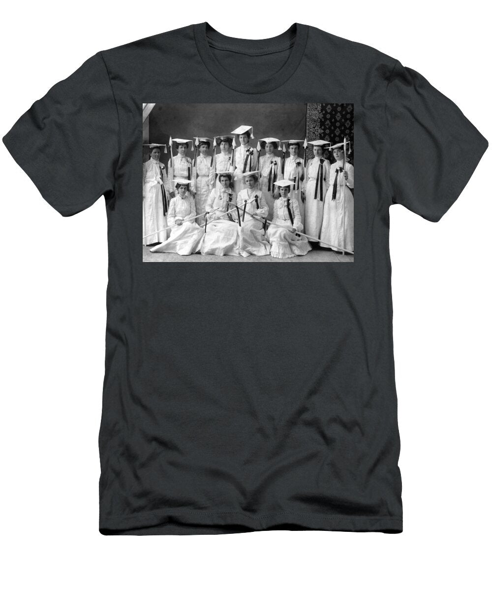 Graduating Sorority Sisters 1910 Black White Cap Mark Goebel T-Shirt