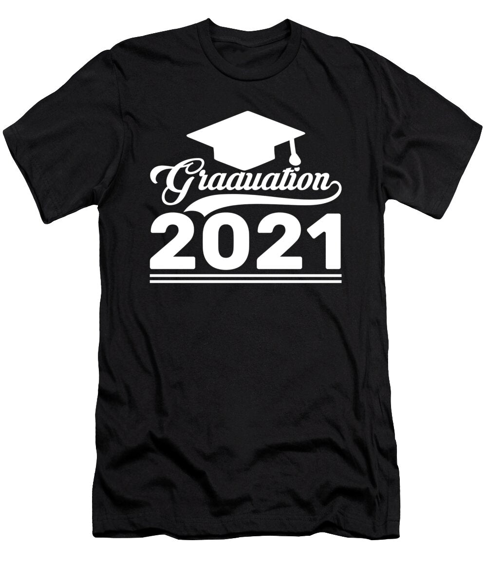Graduation 2021 Gift Retro Fonts Gift Licensed Art T-Shirt