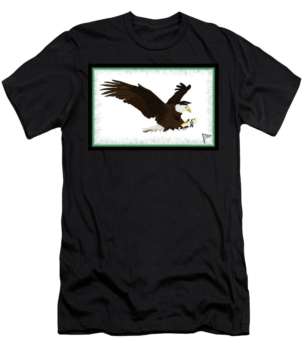 Graduation Bald Eagle Green College Mascot Designs T-Shirt
