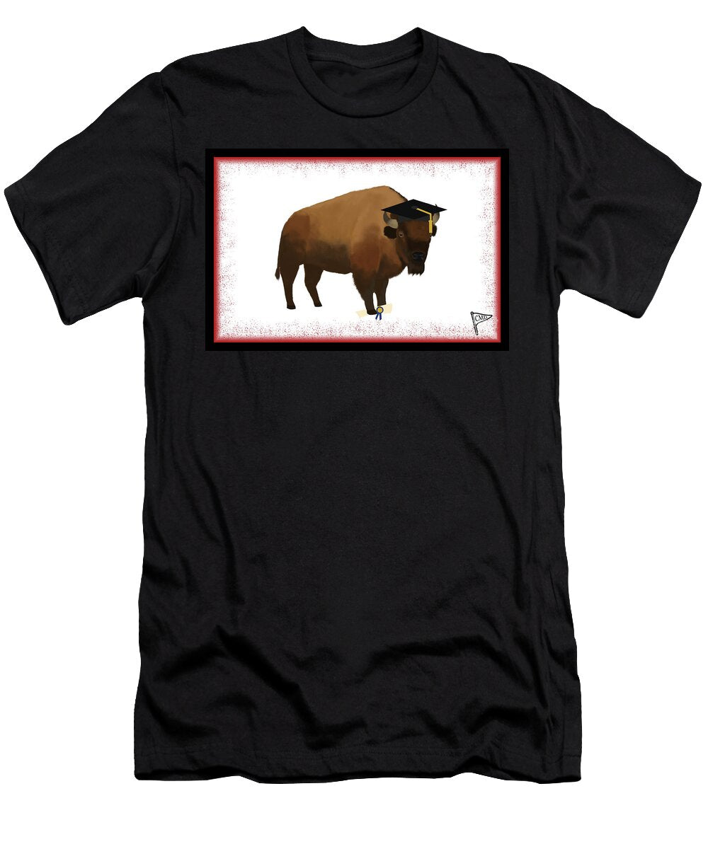 Graduation Bison Red College Mascot Designs T-Shirt