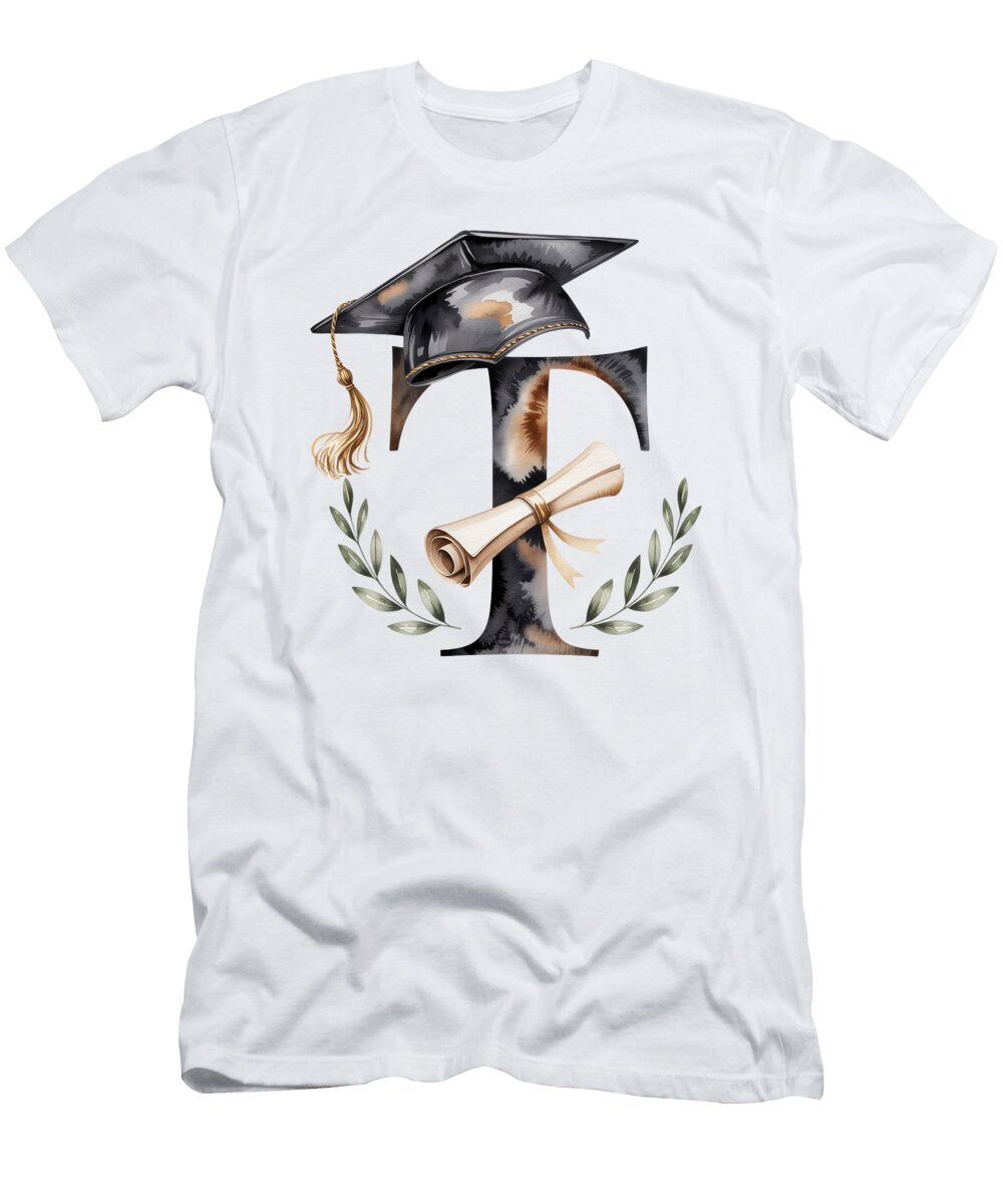 Graduation Cap and Scroll Monogram Joanna Redesiuk T-Shirt