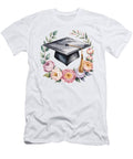 Graduation Cap with Floral Wreath Joanna Redesiuk T-Shirt