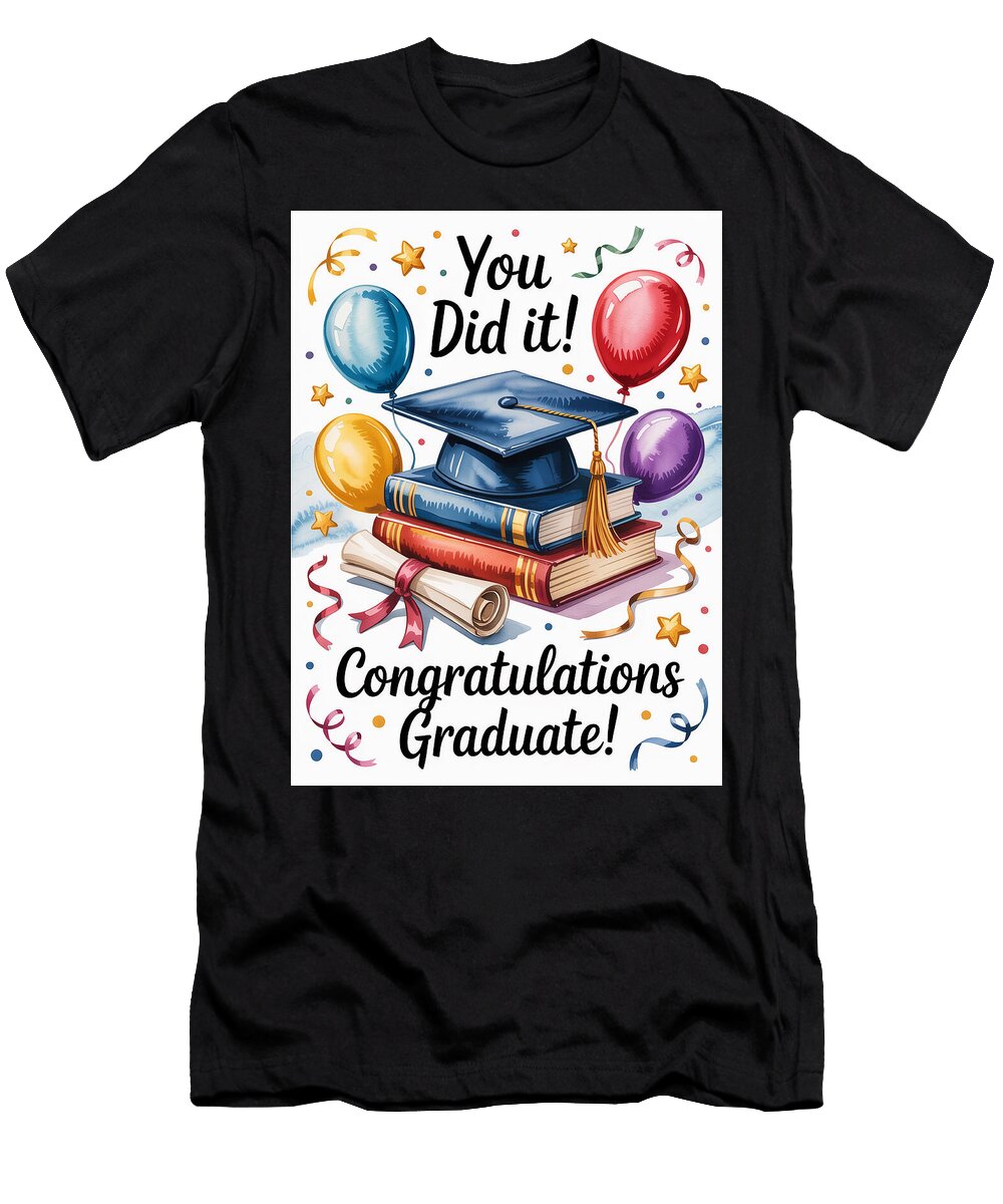 Graduation Celebration with Balloons Joanna Redesiuk T-Shirt