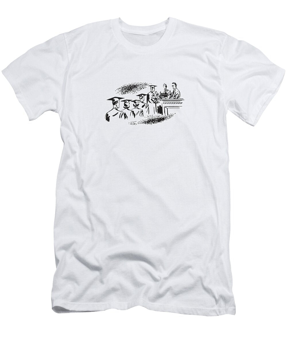 Graduation Ceremony with Graduates in Line Csa Images T-Shirt
