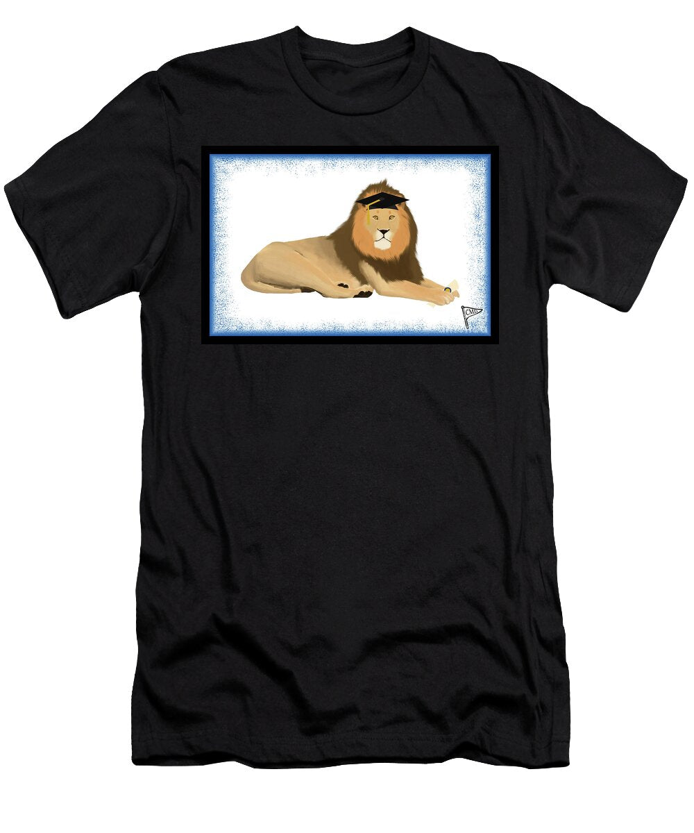 Graduation Lion Blue College Mascot Designs T-Shirt