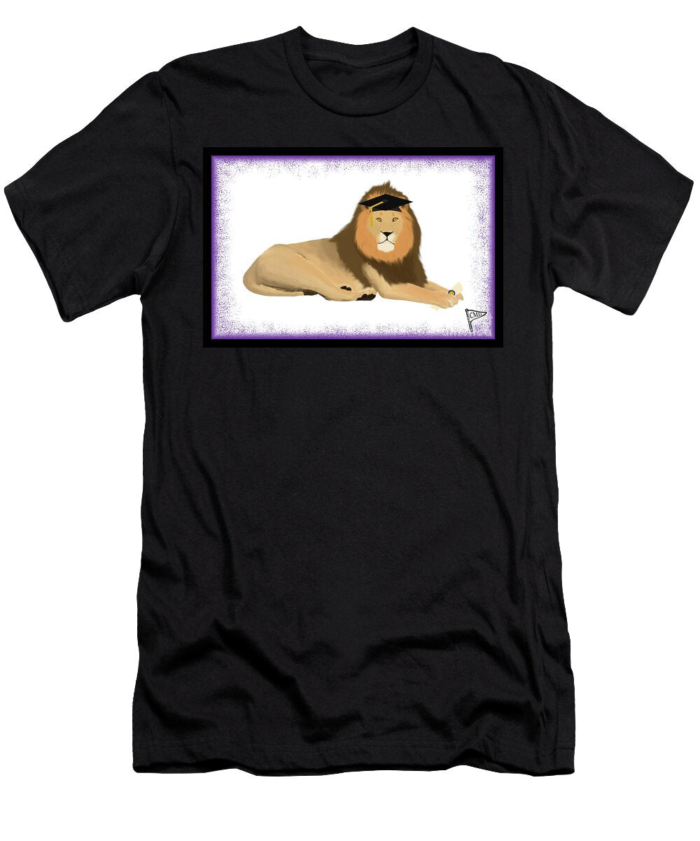 Graduation Lion Purple College Mascot Designs T-Shirt