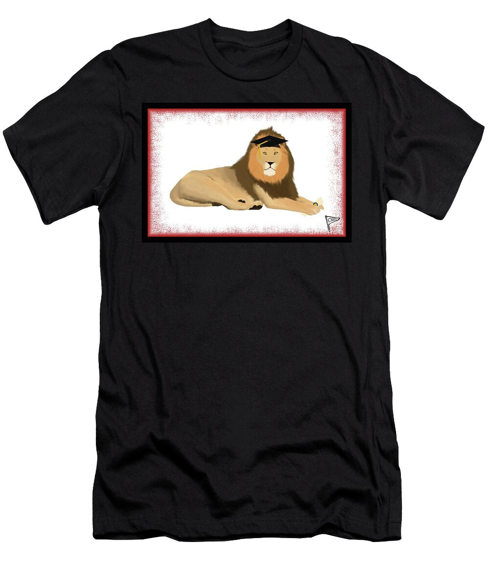 Graduation Lion Red College Mascot Designs T-Shirt