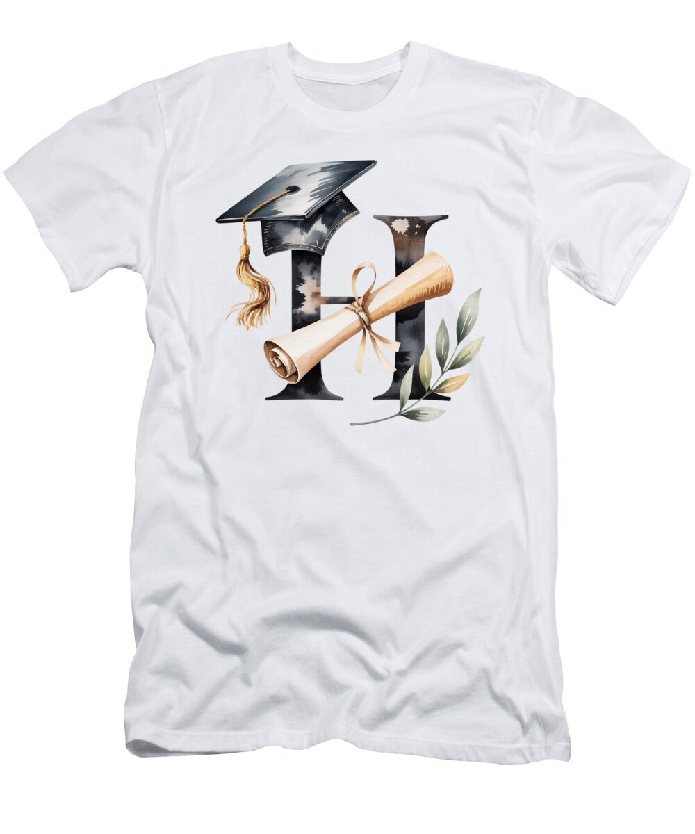 Graduation Symbol with Letter H Joanna Redesiuk T-Shirt