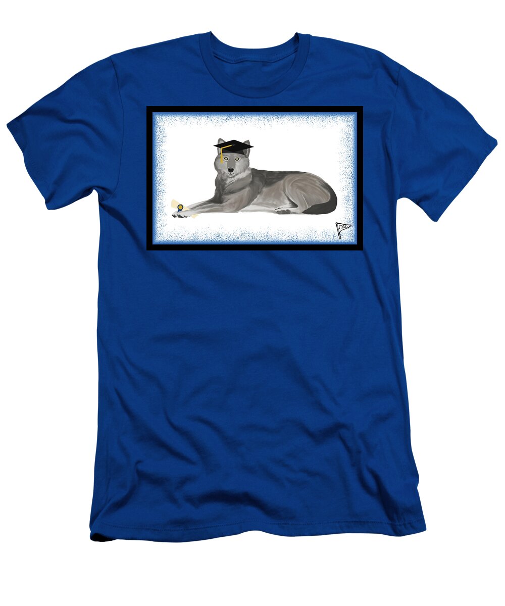 Graduation Wolf Blue College Mascot Designs T-Shirt