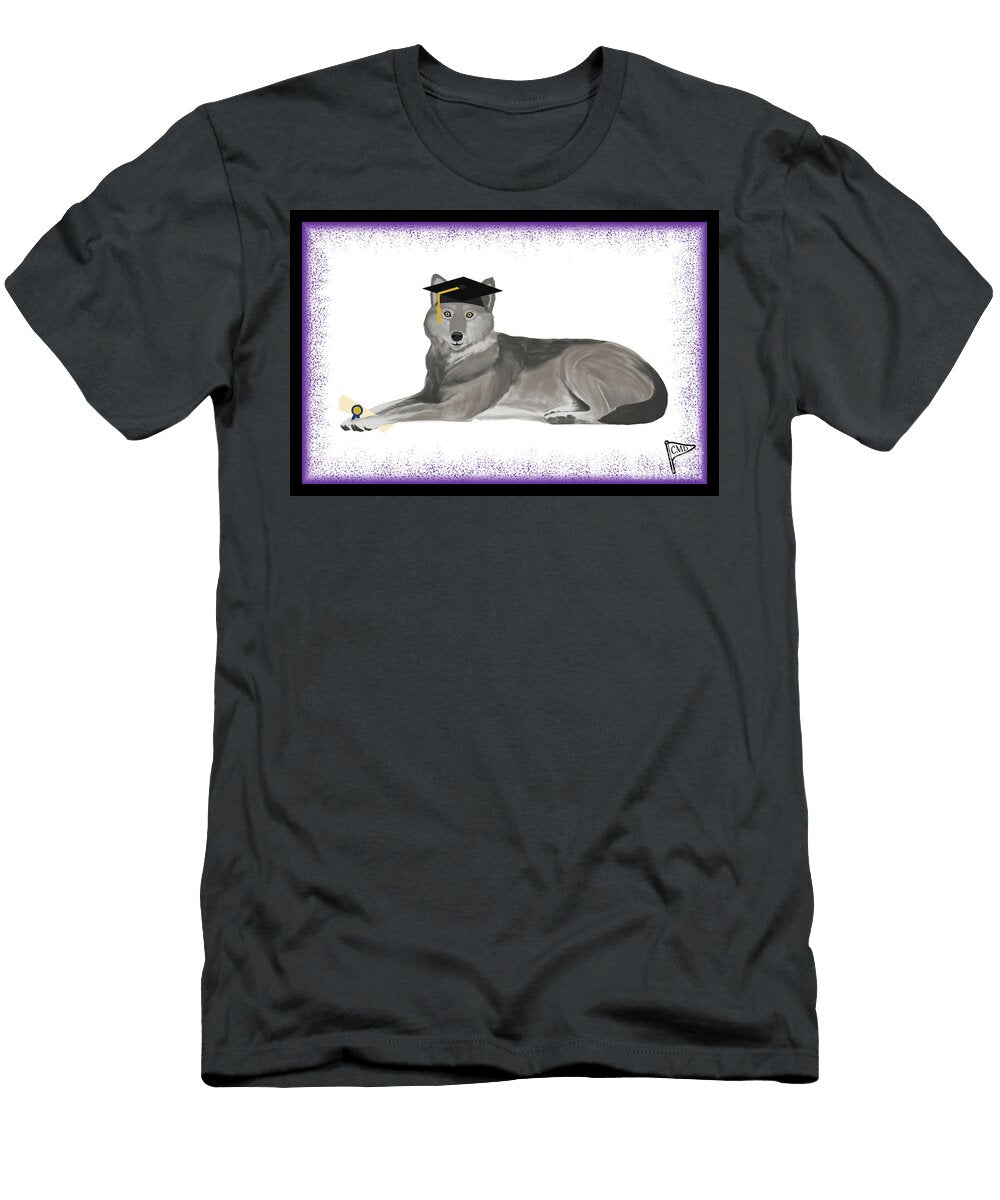Graduation Wolf Purple College Mascot Designs T-Shirt