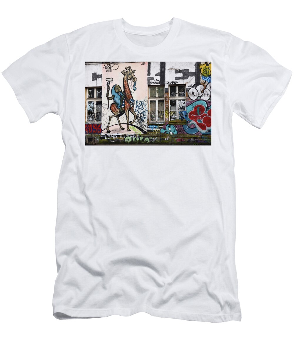 Graffiti on Wall At Metelkova City Autonomous Cultural Center Sq Reimar Gaertner T-Shirt