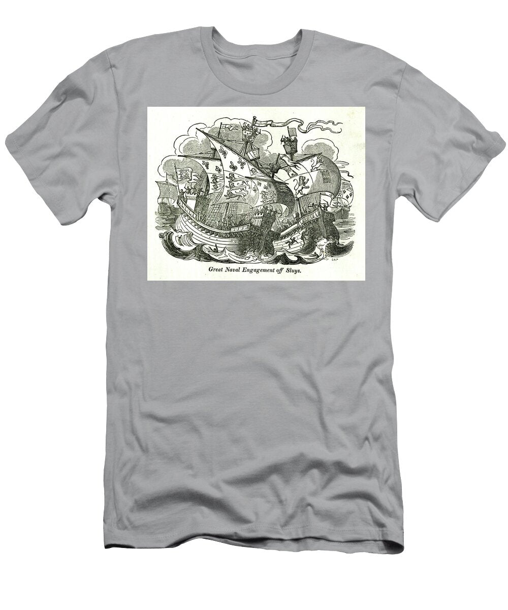 Great Naval Engagement Off Sluys J Historic Illustrations T-Shirt