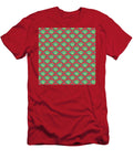 Green Graduation Cap on Red Pattern Iris Richardson T-Shirt
