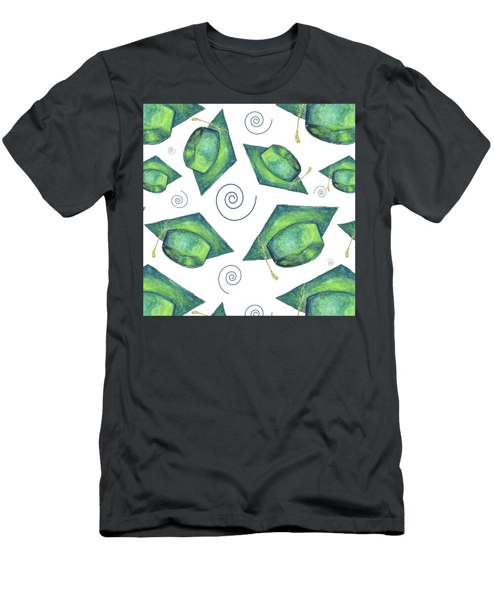 Green Graduation Cap with a Twist Iris Richardson T-Shirt