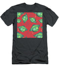 Green Graduation Cap with a Twist on Red Iris Richardson T-Shirt