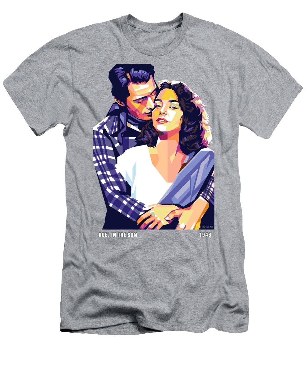 Gregory Peck and Jennifer Jones Stars on Art T-Shirt