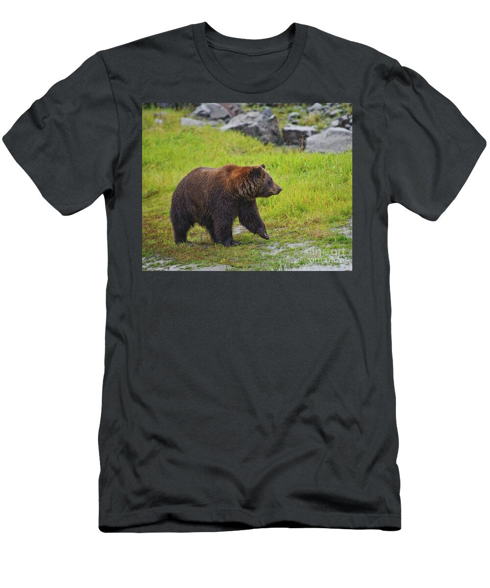 Grizzly Bear on the Move Timothy Flanigan T-Shirt