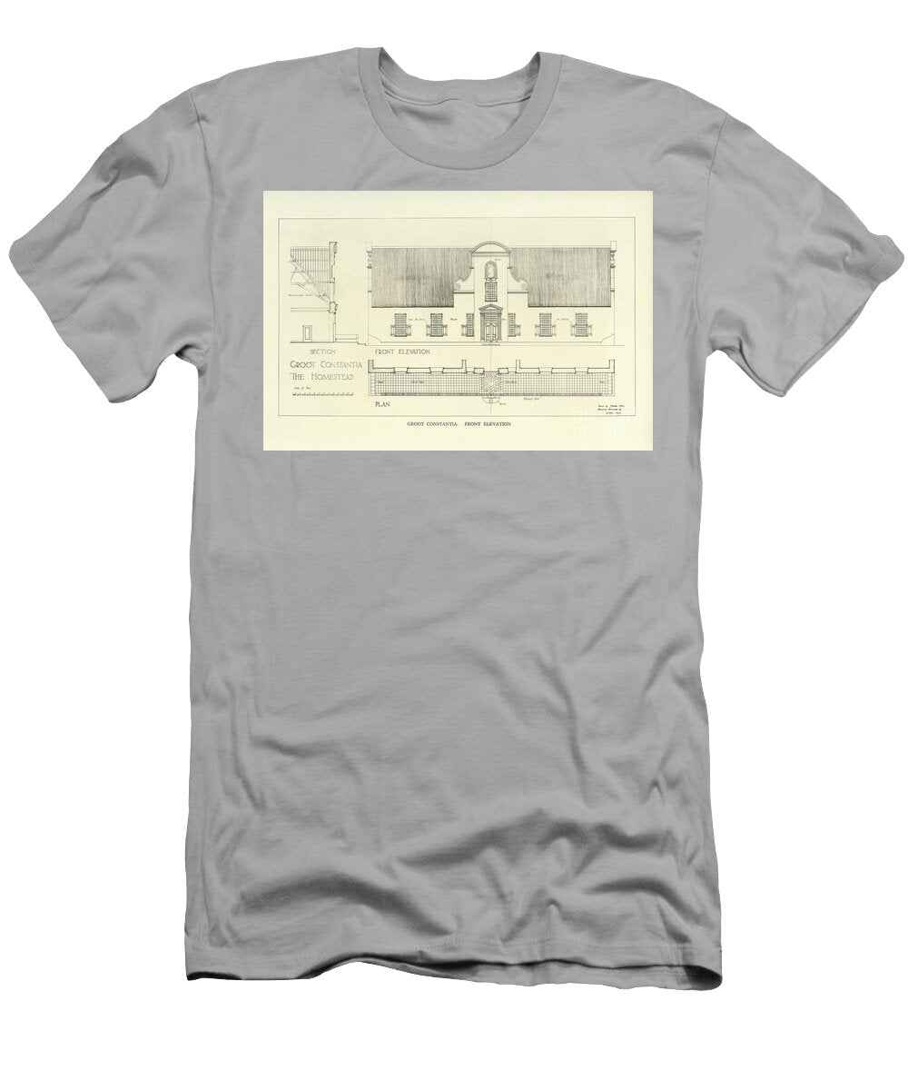 Groot Constantia the Homestead Front Elevation F1 Historic Illustrations T-Shirt