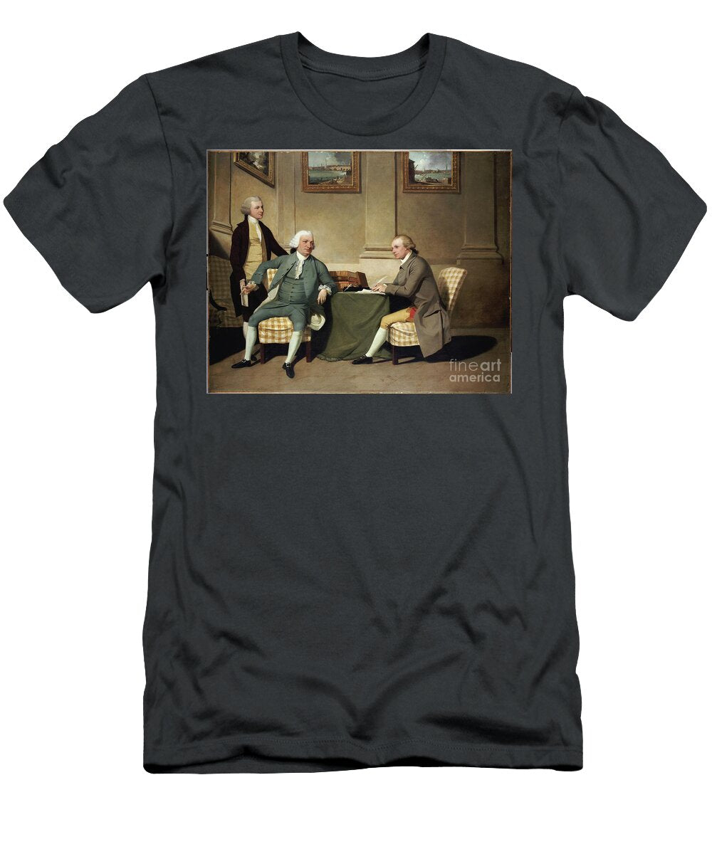 Group Portrait of Sergeant At Arms Bonfoy His Son and John Clementson Sen John Hamilton Mortimer T-Shirt