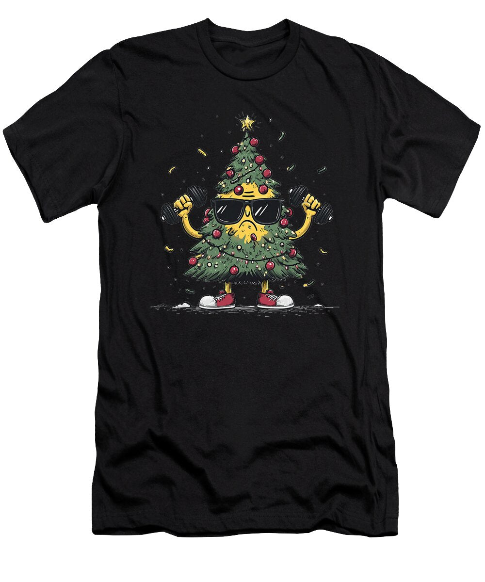 Grumpy Christmas Tree with Dumbbell and Sophie Eleanor T-Shirt