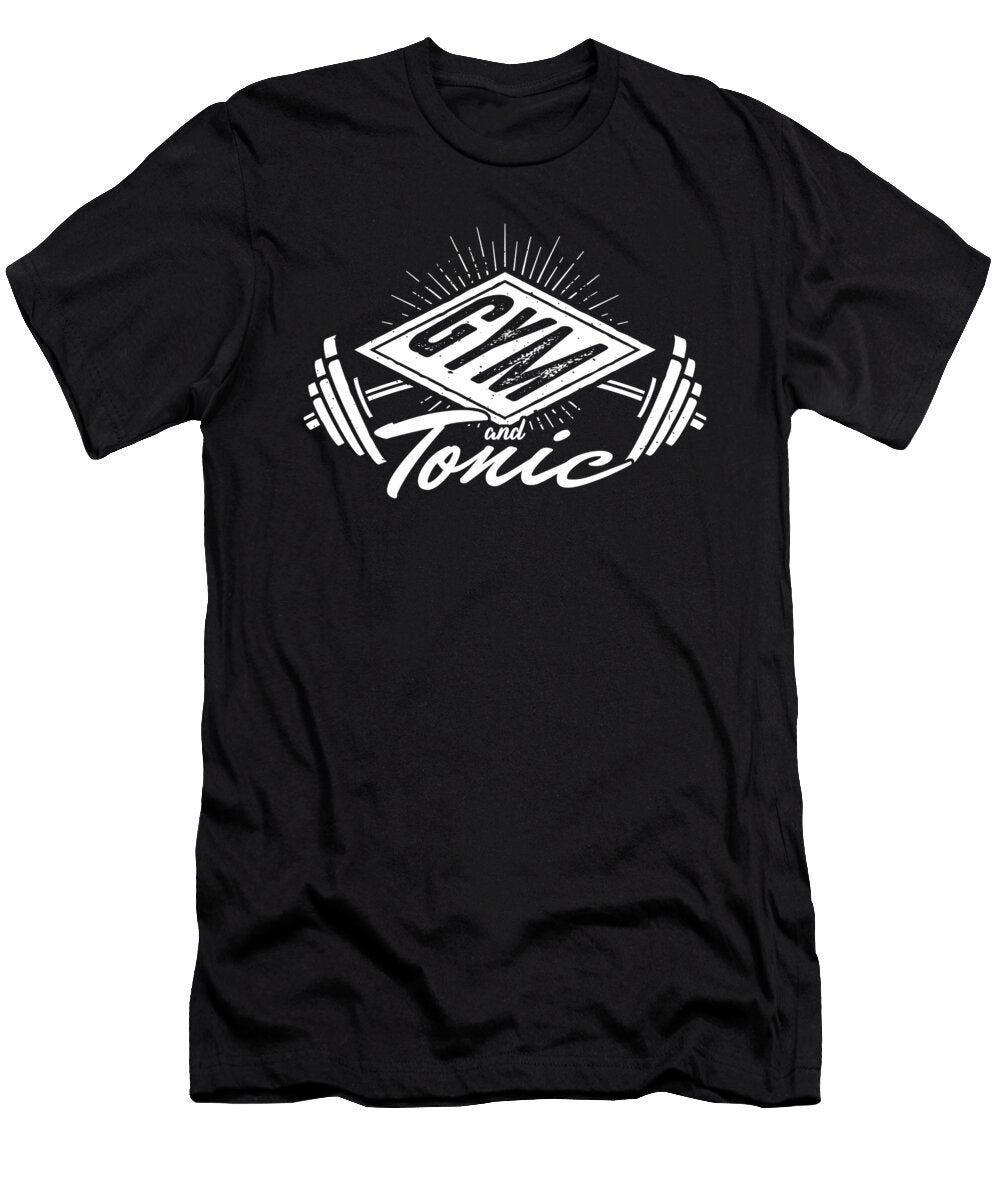 Gym and Tonic Exercise Dumbbell Exercising Workout Gym Weights Gift Thomas Larch T-Shirt