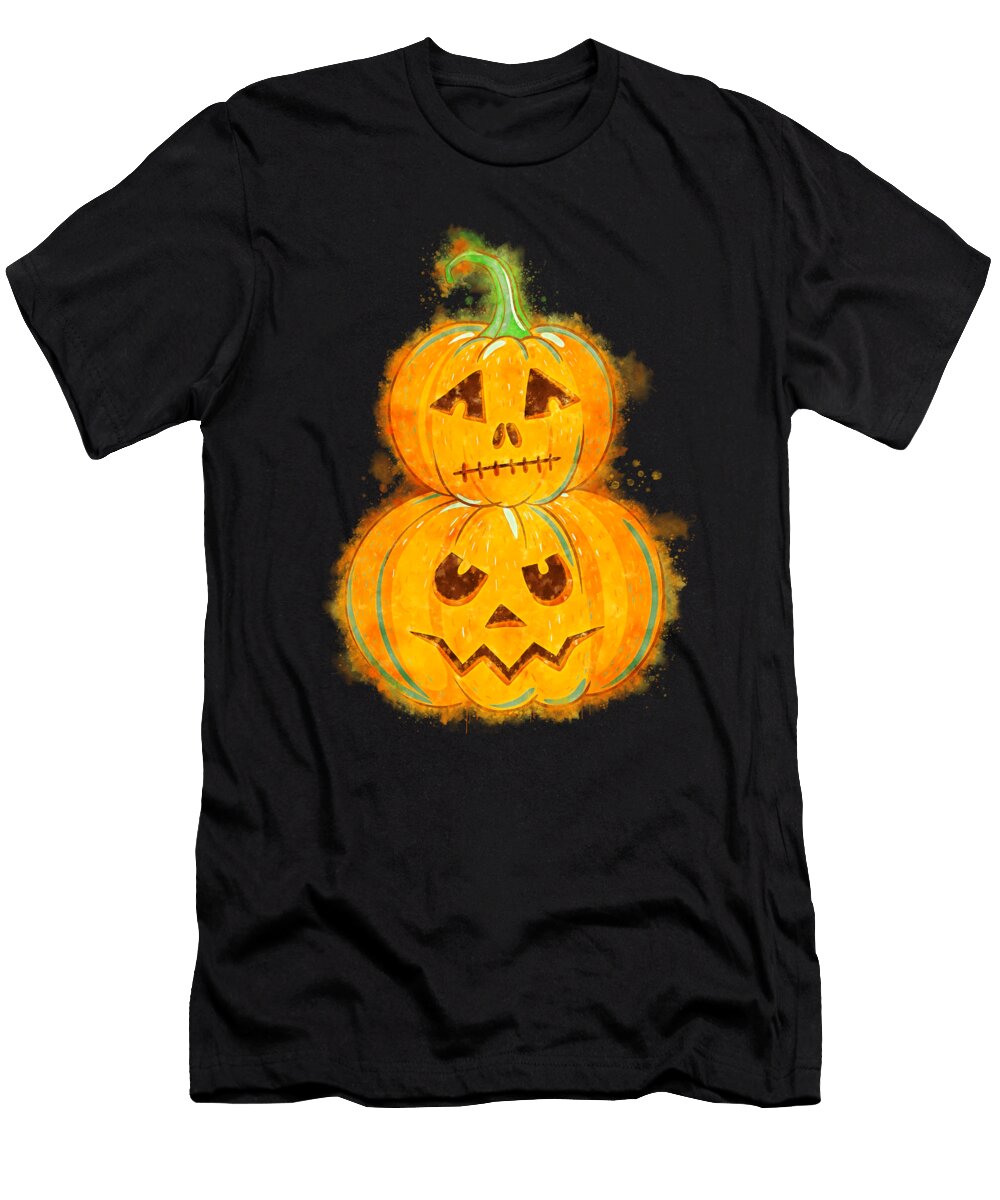 Halloween Carved Pumpkin Stack Andreea Eva Herczegh T-Shirt