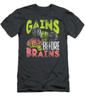 Halloween Workout Zombie Weightlifting Gains Before Brains Mivaam Muna T-Shirt