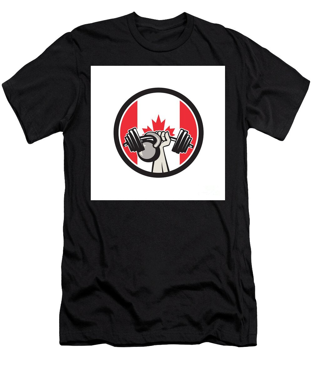 Hand Lifting Barbell Kettlebell Canada Flag Aloysius Patrimonio T-Shirt