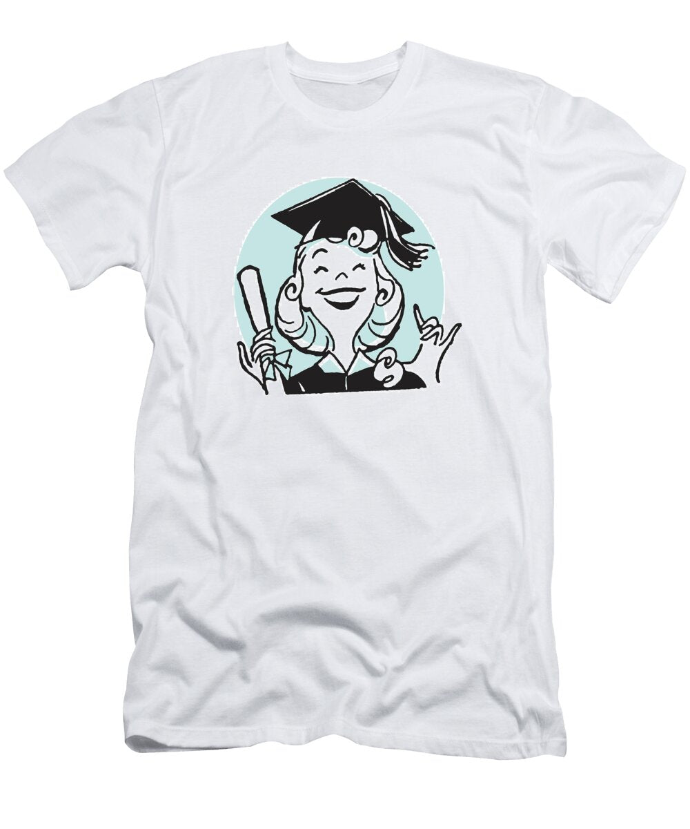 Happy Female Graduate Holding Diploma Csa Images T-Shirt