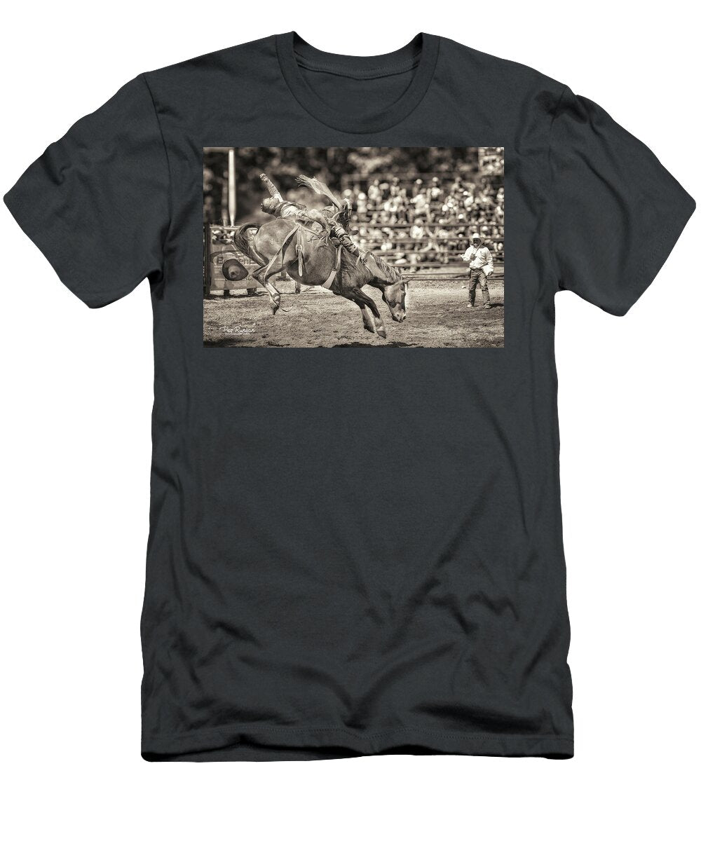Hard Ride Sepiabucking Bronco Moment Peg Runyan T-Shirt