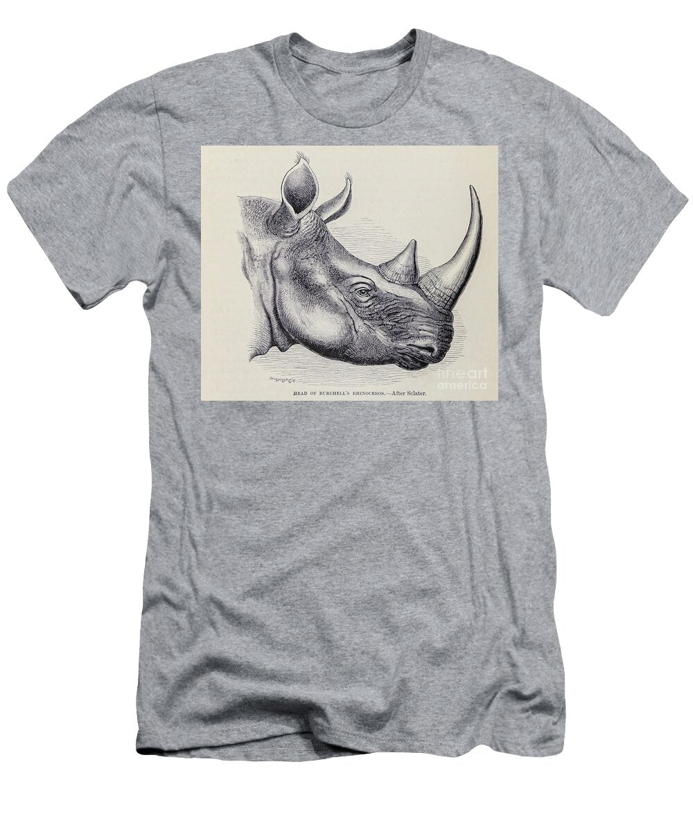 Head of Burchells Rhinoceros M1 Historic Illustrations T-Shirt