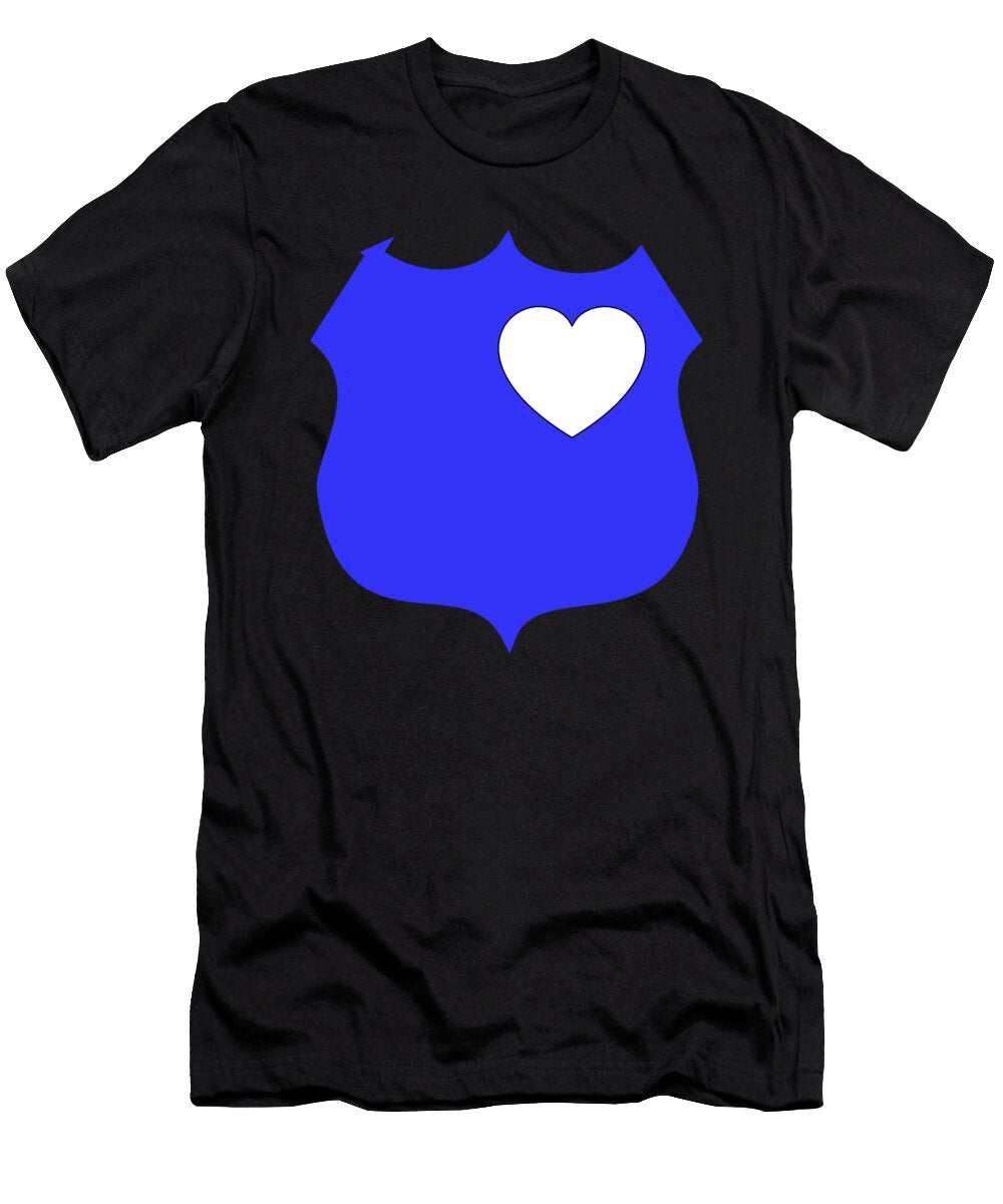 Heart Blue Police Officer Badge Jacob Zelazny T-Shirt