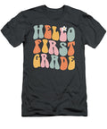 Hello First Grade Teacher Back to School Groovy Retro Lieu Nhi Nguyen T-Shirt