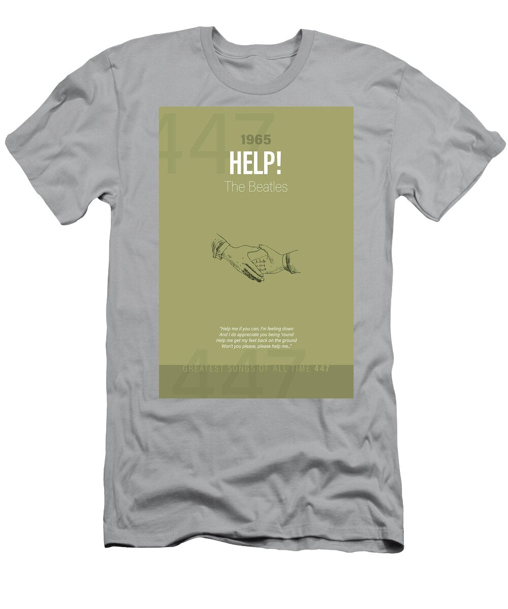 Help the Beatles Minimalist Song Lyrics Greatest Hits of All Time 447 Design Turnpike T-Shirt