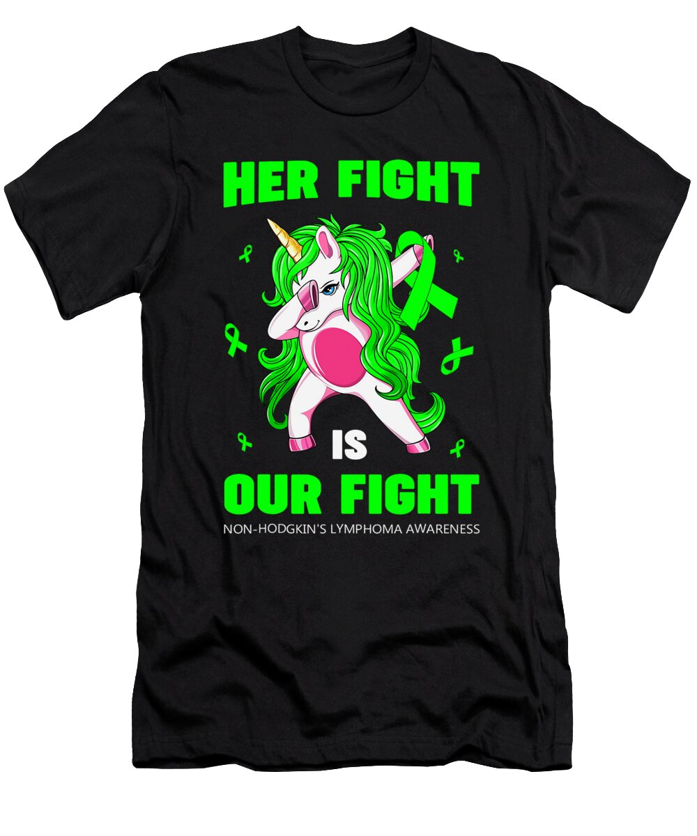 Her Fight Is Our Fight Non Hodgkins Lymphoma Unicorn Dhbubble T-Shirt