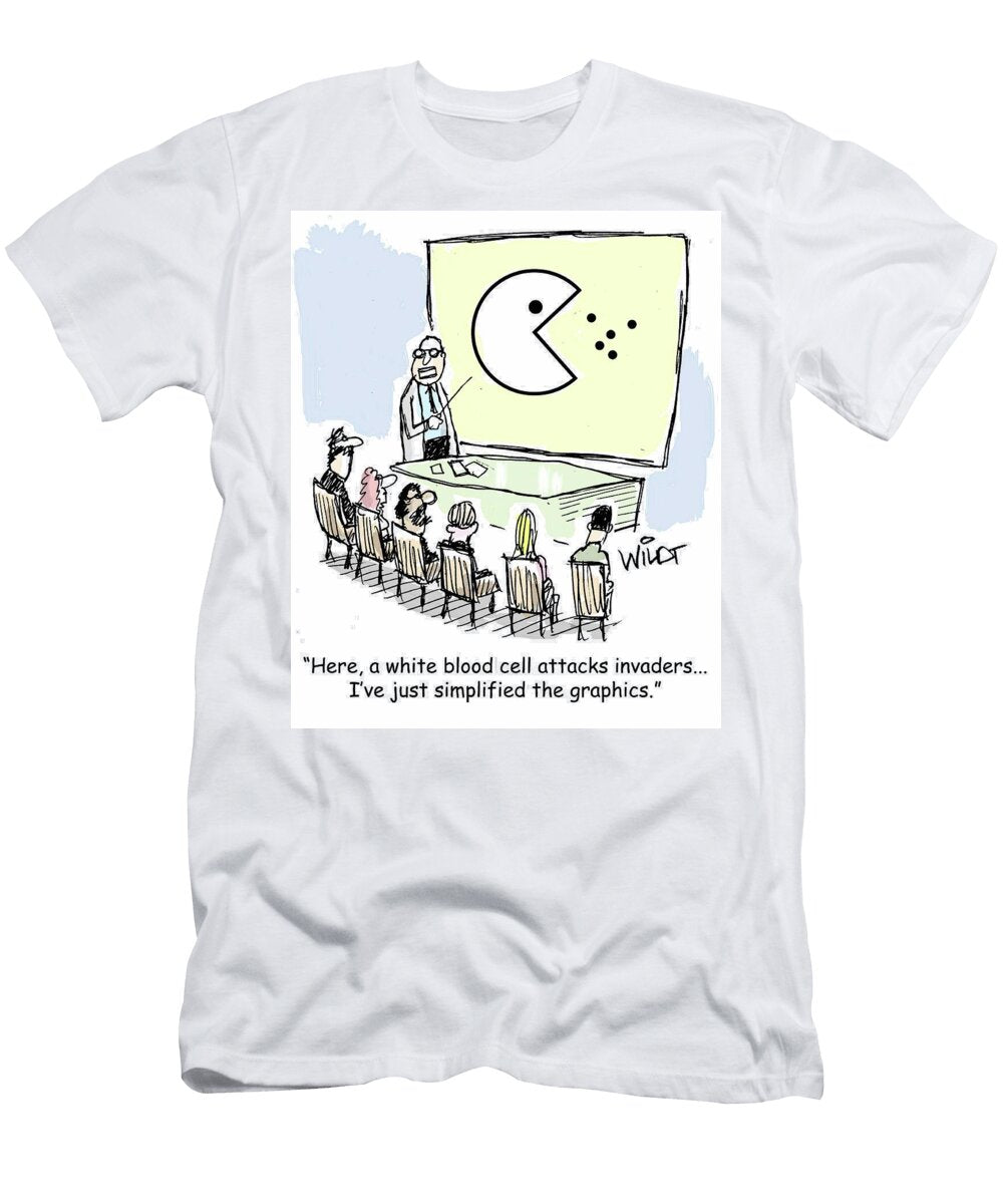 Here a White Blood Cell Attacks Invadersive Chris Wildt T-Shirt