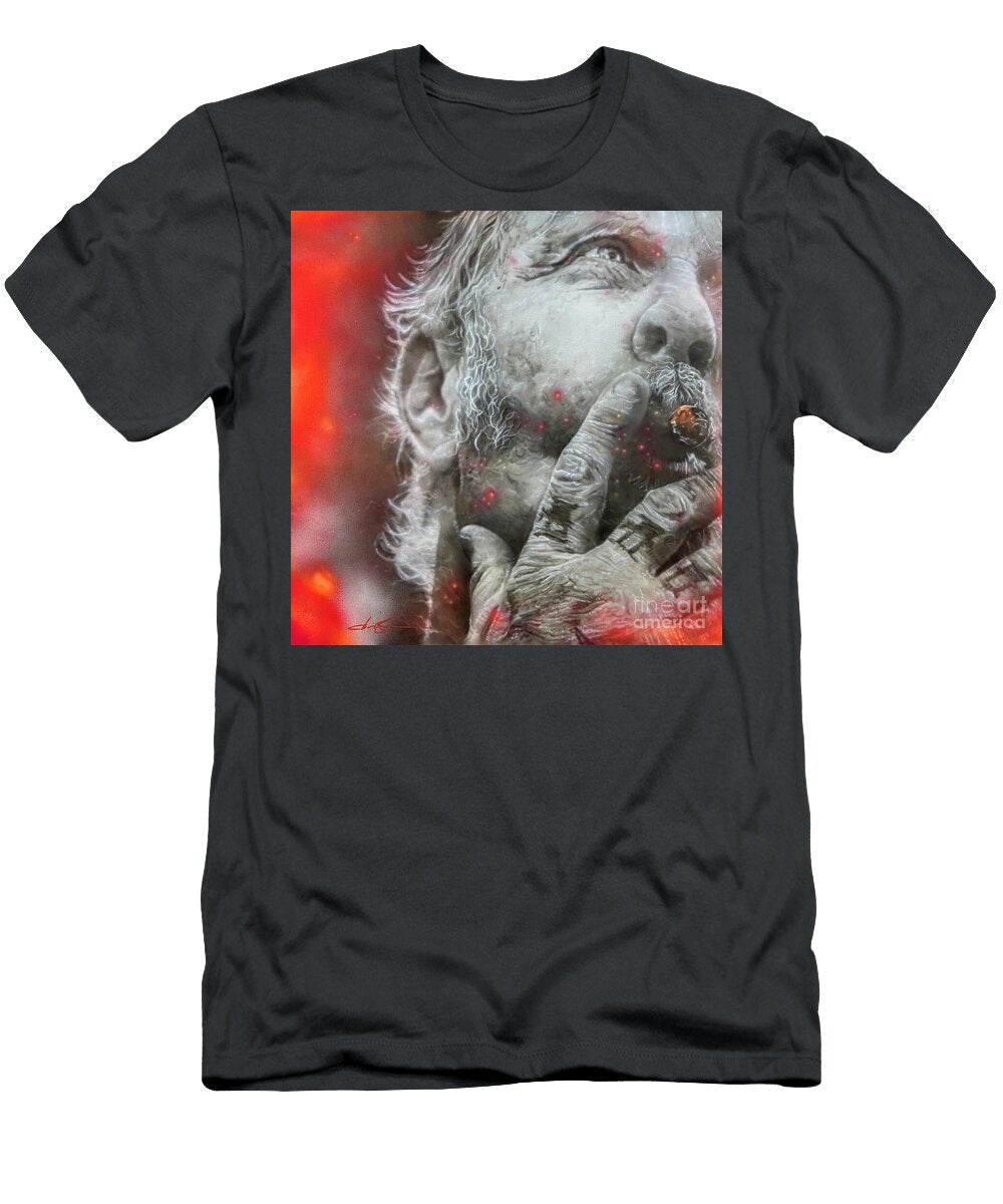Het the Burning Original Artwork of James Hetfield From Metallica Christian Chapman Art T-Shirt